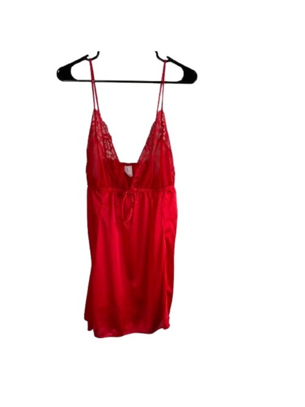VTG Tres Chic Red Babydoll Lingerie Slip Dress 1X Plus Vintage Lace Chemise